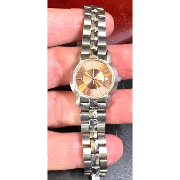 Women's 28mm Swiss Anne Klein Watch, WR, All Stainless, Date Window - Picture 1 of 4
